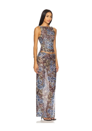 superdown Concha Maxi Skirt Set in Blue. Size M. Also in L, S, XL, XS, XXS.