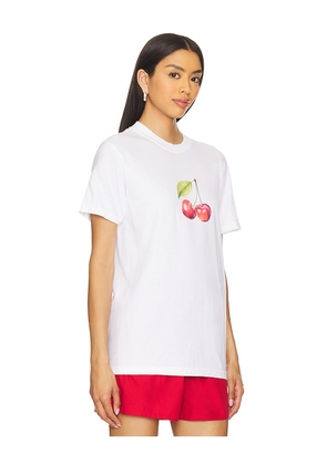 Polychrome Goods Summer Cherries T-shirt in White. Size S. Also in L, M, XL.