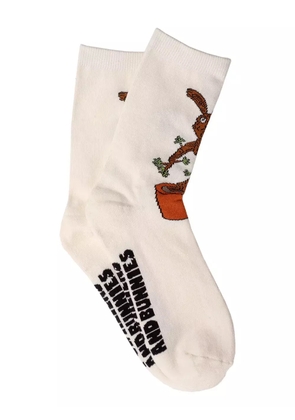 Natasha Zinko Groot rabbit-tree socks - White