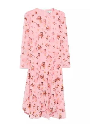 Stine Goya floral-print long-sleeve midi dress - Pink