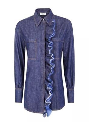 Aviù ruffled denim shirt - Blue