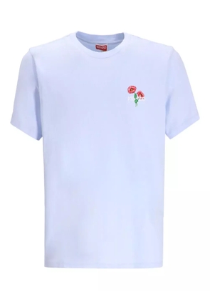 Kenzo poppy-embroidered cotton T-shirt - Blue