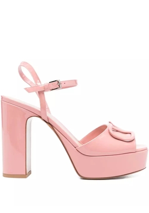 Valentino Garavani 115mm VLogo Signature leather sandals - Pink