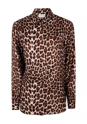 P.A.R.O.S.H. leopard-print silk shirt - Brown