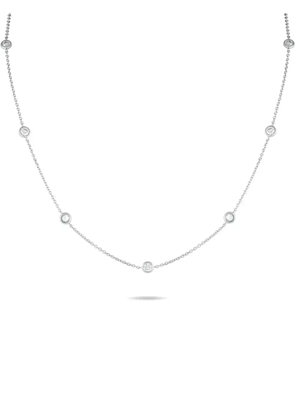 LB Exclusive 18K white gold diamond station necklace - Silver