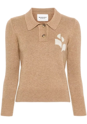 MARANT ÉTOILE Nola knitted polo sweatshirt - Brown
