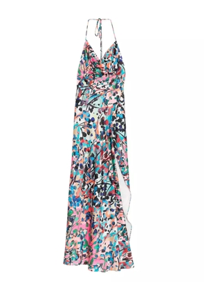 ROSERRY Seville halterneck abstract-print maxi dress - Pink