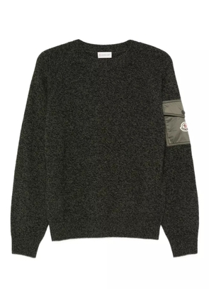 Moncler crew neck patch pocket sweater - Green