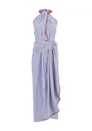 Johanna Ortiz Centro Del Cielo striped halter-neck midi dress - Purple