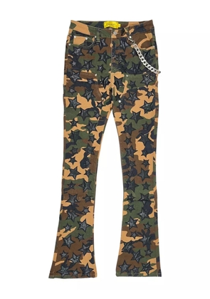 GUAPI camouflage-pattern star-patch jeans - Multicolour