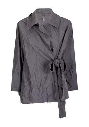 Maria Calderara textured wrap jacket - Grey