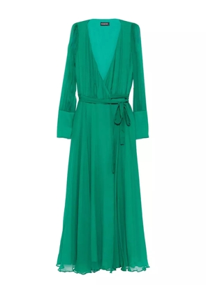 ROSERRY wrap long-sleeve midi dress - Green