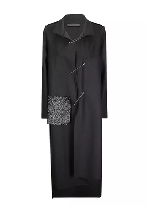 Maria Calderara safety-pin embellished coat - Black