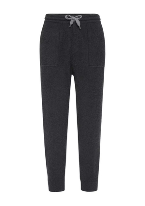 Brunello Cucinelli ribbed knit track pants - Grey