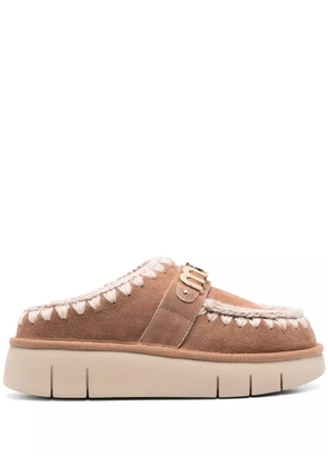 Mou logo-appliqué suede mules - Neutrals