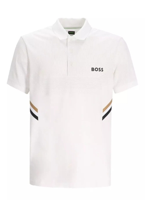 BOSS stripe-detail polo shirt - White