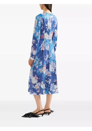 ERDEM floral-print midi dress - Blue