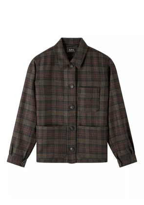 A.P.C. checked wool jacket - Brown