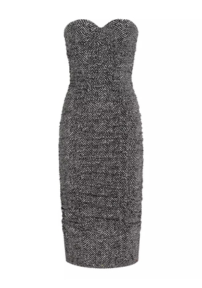 Dolce & Gabbana chevron strapless midi dress - Black