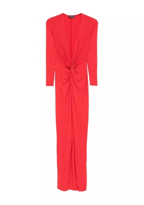 ROSERRY Mallorca rose-embellished maxi dress - Red