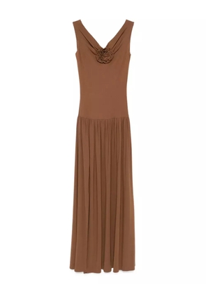 ROSERRY rose-embellished sleeveless midi dress - Brown