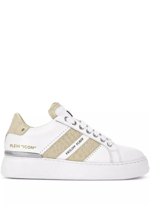 Philipp Plein leather platform sneakers - White
