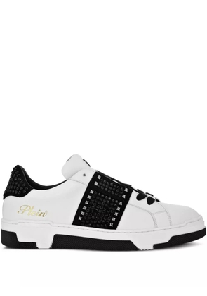 Philipp Plein stud-embellished leather sneakers - White