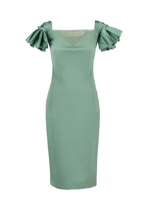 CHIARA BONI La Petite Robe satin-ruffle midi dress - Green