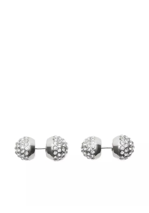 Acne Studios crystal-embellished ball earrings - Silver