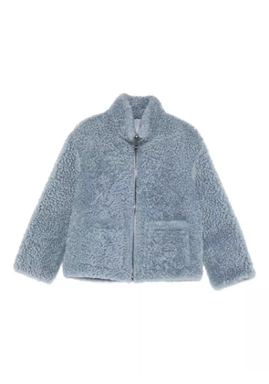 Simonetta Ravizza zip-front shearling jacket - Blue