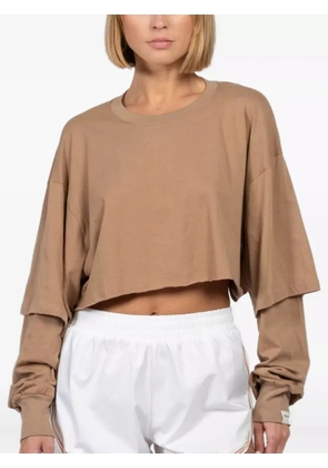FREEDÉR Easy Breeze double-layered cropped top - Brown