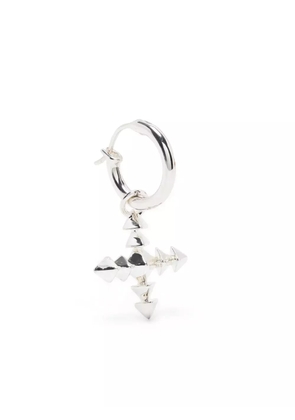 Northskull cross-pendant huggie earring - Silver