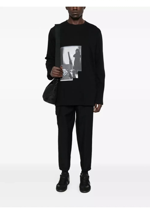 Yohji Yamamoto graphic-print long-sleeve T-shirt - Black