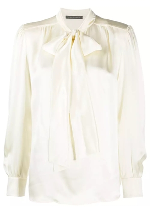 Alberta Ferretti pussy-bow tie silk blouse - White