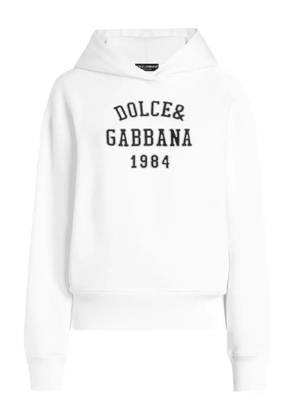 Dolce & Gabbana logo-embroidered hoodie - White