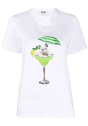 MSGM graphic-print crew-neck T-shirt - White