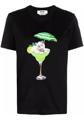 MSGM graphic print short-sleeve T-shirt - Black