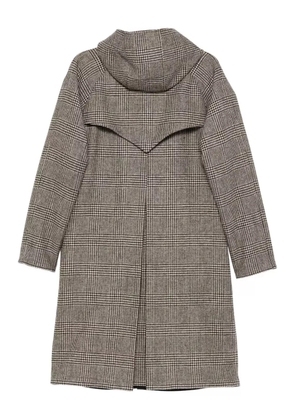 Kired hooded houndstooth coat - Brown