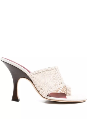 Magda Butrym 100mm crochet thong heeled sandals - Neutrals