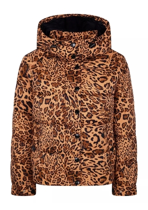 TWINSET leopard-print quilted jacket - Brown