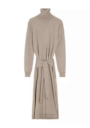 LEMAIRE tie-waist turtleneck dress - Neutrals