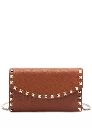 Valentino Garavani Rockstud leather chain shoulder bag - Brown