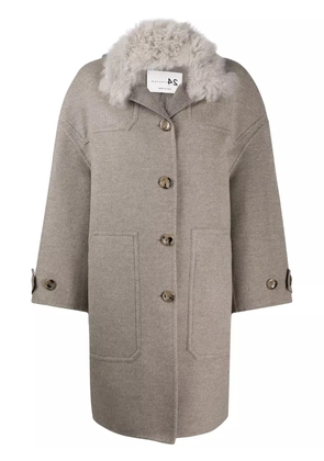 Manzoni 24 contrast-collar coat - Grey
