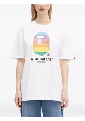 A BATHING APE® rainbow-embellished T-shirt - White
