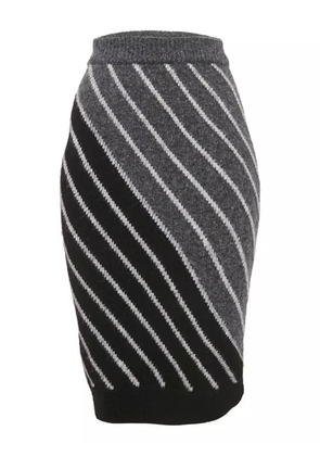 Stella McCartney Pre-Owned diagonal stripe wool skirt - Grey