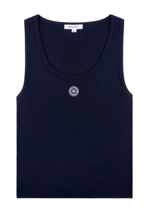 Sporty & Rich Baby logo-patch rib tank - Blue