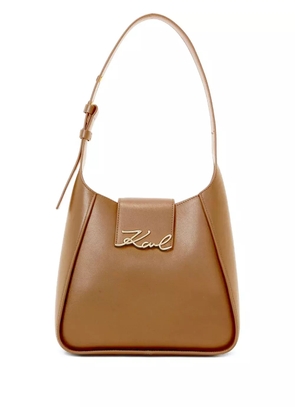 Karl Lagerfeld K/Signature flap shoulder bag - Brown
