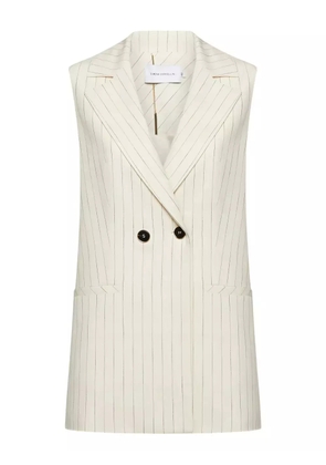 SIMONA CORSELLINI Gessato pinstripe double-breasted waistcoat - Neutrals