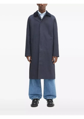 A.P.C. corduroy-collar long coat - Blue