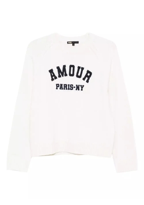 Maje Amour Paris-NY embroidered sweater - Neutrals